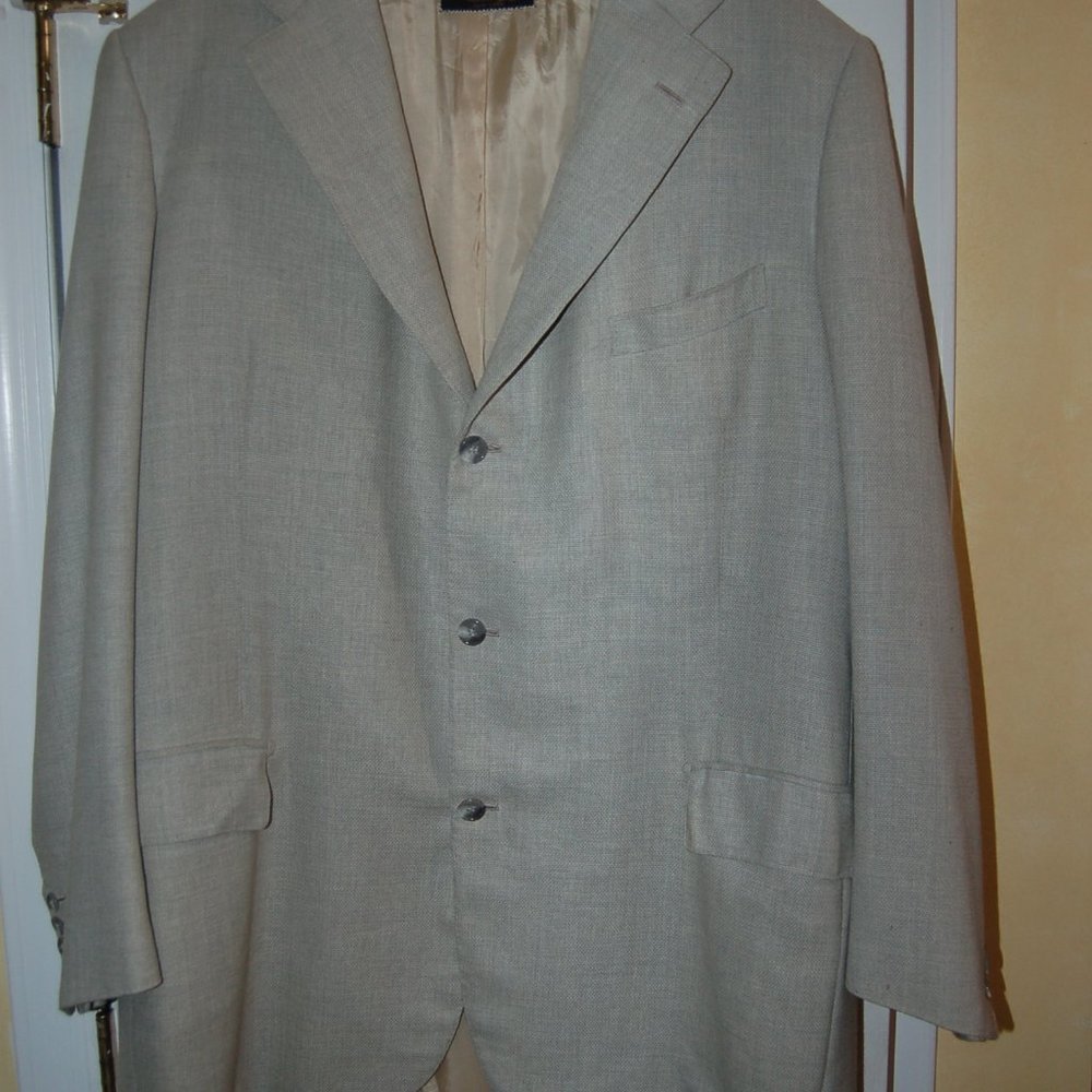 Vincent Nicolosi Handmade Fine Linen Blazer Sz 46